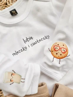 Body dla niemowlaka lubię mleczko i ciasteczko