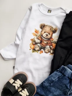 Body dla niemowlaka vintage miś w sweterku