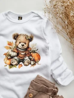 Body dla niemowlaka vintage miś w sweterku