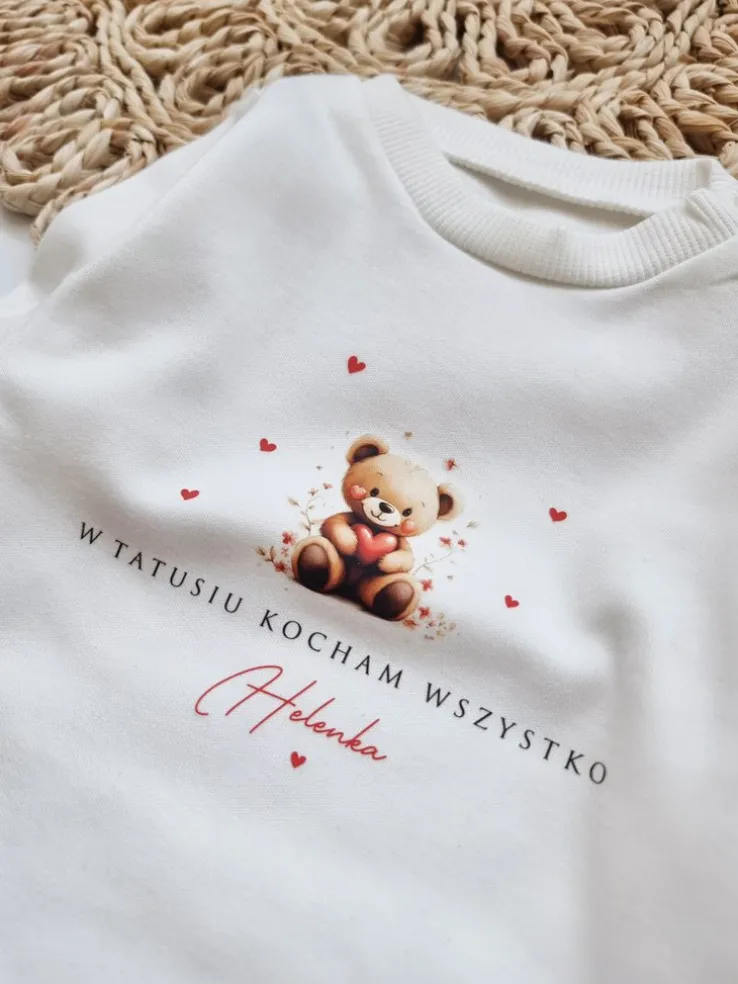 Body dla niemowlaka z misiem W Tatusiu kocham wszystko