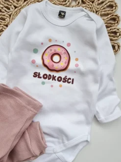 Body dla niemowlaka z nadrukiem pączka słodkości