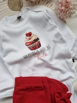 Body dla niemowlaka z nadrukiem najsłodsza babeczka