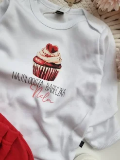 Body dla niemowlaka z nadrukiem najsłodsza babeczka