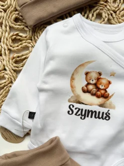 Body kopertowe dla niemowlaka misie na księżycu