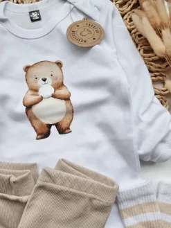 Body niemowlęce niedźwiadek z kulą śniegu