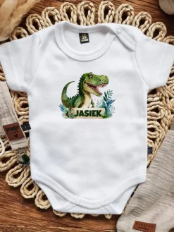 Body niemowlęce zielony dinozaur