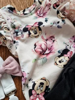 Body z falbankami krótki rękaw myszka minnie