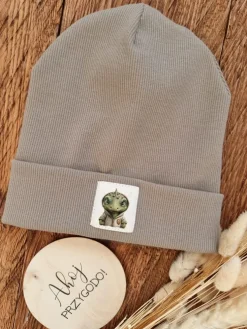 Czapka dla dziecka dinozaur w kapturze + komin