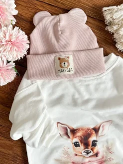 Czapka dla dziecka misia z imieniem + komin