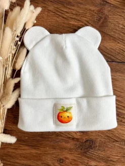 Czapka dla dziecka pomarańcza + komin
