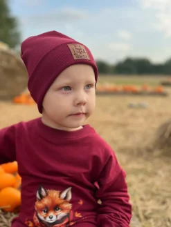 Czapka dla dziecka ze skórką Lisek urwisek + komin
