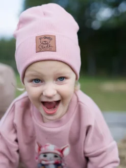 Czapka dla dziecka ze skórką Słodki mały miś + komin
