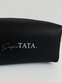 Czarna kosmetyczka z nadrukiem Super Tata