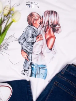 Damska koszulka mama z synkiem Love you more