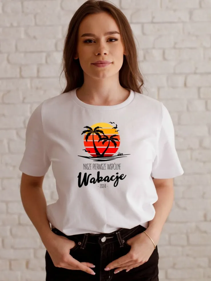 Damska koszulka Nasze pierwsze wspólne wakacje