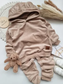 Dres welurowy dziecięcy cappuccino