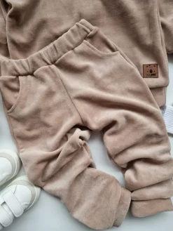 Dres welurowy dziecięcy cappuccino