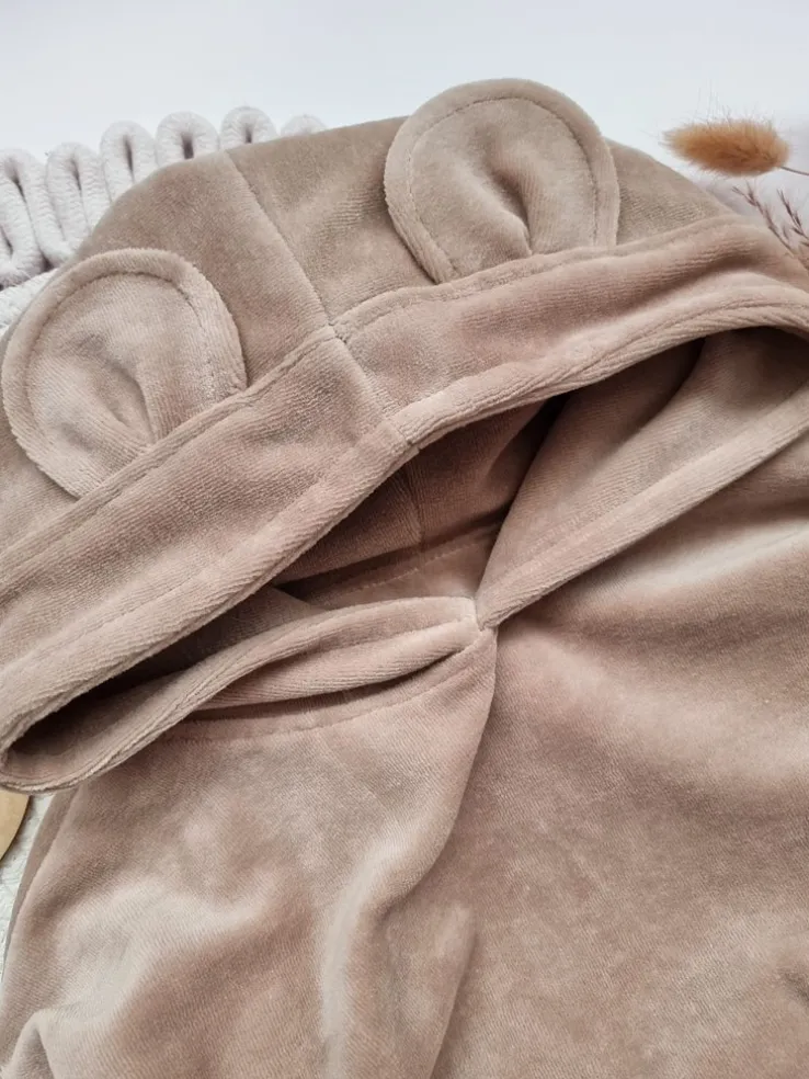 Dres welurowy dziecięcy cappuccino