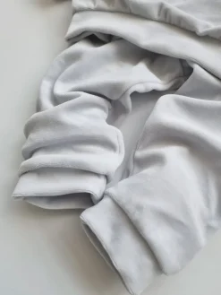 Dres welurowy dziecięcy jasnoszary bluza + spodnie
