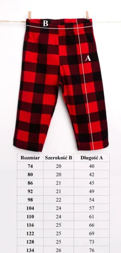 Dziecięce spodnie od piżamy czerwone