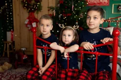 Dziecięce spodnie od piżamy w kratę