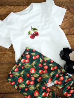 Dziecięcy komplet w wisienki legginsy + koszulka