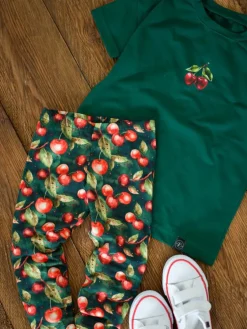 Dziecięcy komplet w wisienki legginsy + koszulka