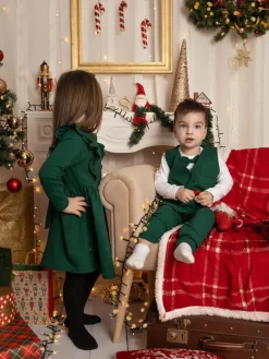 Elegancki komplet dla chłopca zielony