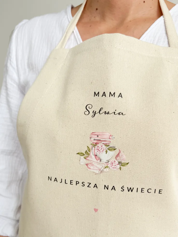 Fartuch kuchenny z nadrukiem mama najlepsza na świecie