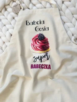 Fartuch kuchenny z nadrukiem Babcia super babeczka