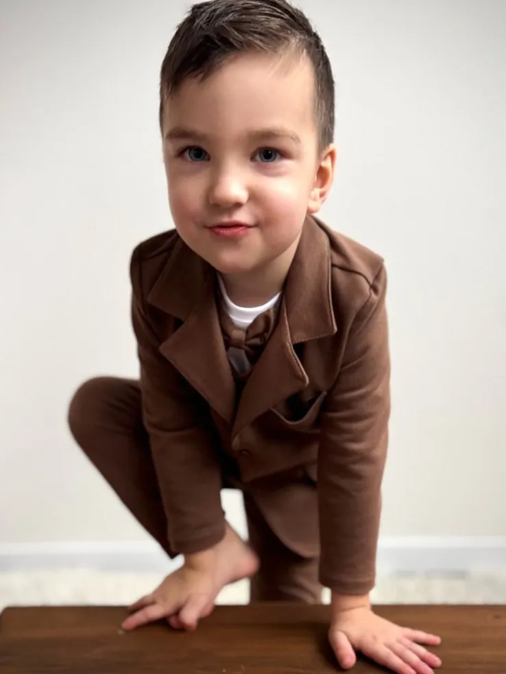 Garnitur dla dziecka SLIM brązowy 4el.