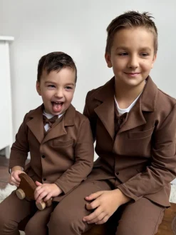 Garnitur dla dziecka SLIM brązowy 4el.