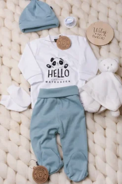 Komplet body Panda Hello Jestem… + półśpiochy lub spodnie
