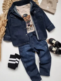 Komplet dla chłopca koszula i spodnie jeans
