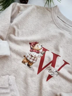 Komplet dla dziecka inicjał z misiem