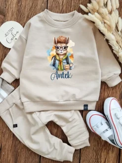 Komplet dla dziecka lama w okularach (bluza + spodnie)