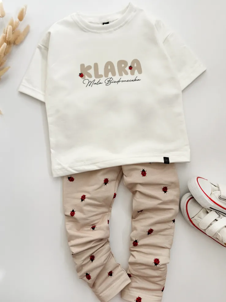 Komplet dla dziecka mała biedroneczka (koszulka + legginsy)