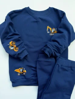 Komplet dla dziecka maszyny budowlane (bluza + spodnie)