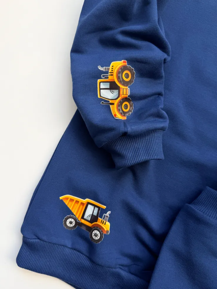 Komplet dla dziecka maszyny budowlane (bluza + spodnie)
