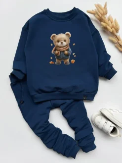 Komplet dla dziecka misio w sweterku (bluza + spodnie)