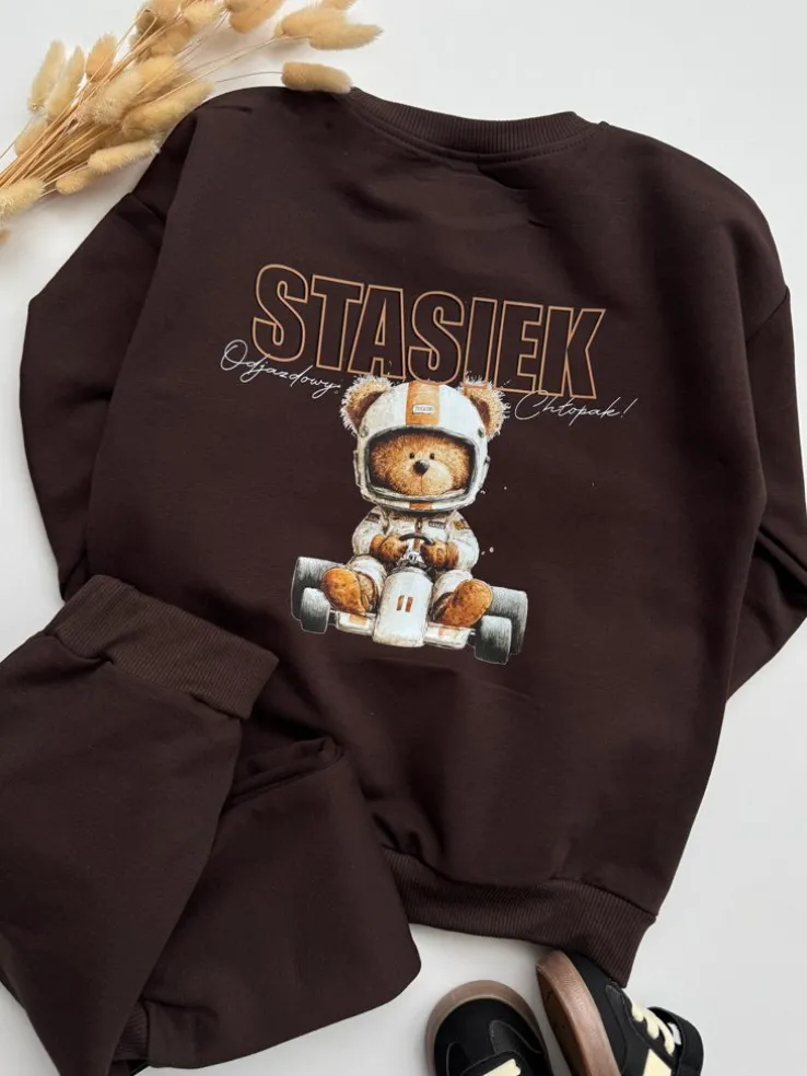 Komplet dla dziecka misio w wyścigówce (bluza + spodnie)
