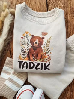 Komplet dla dziecka niedźwiadek wśród kwiatów