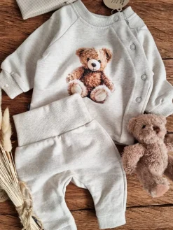 Komplet dla dziecka pluszowy misio bluza + spodnie