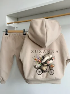 Komplet dla dziecka szop na rowerze (bluza z kapturem + spodnie)