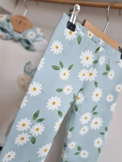 Komplet dla dziewczynki błękitne stokrotki