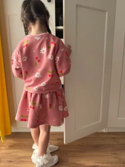 Komplet dla dziewczynki wisienki bluza + spódniczka