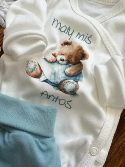 Komplet dla niemowlaka miś z kocykiem