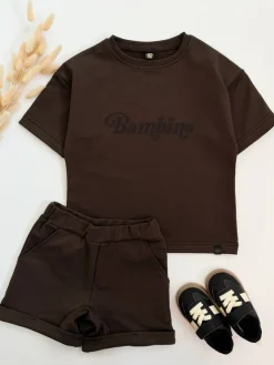 Komplet dresowy z nadrukiem Bambino (koszulka + szorty)
