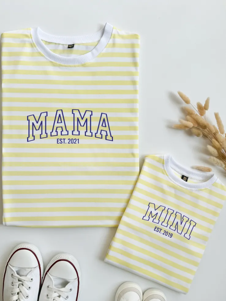 Komplet koszulek w paski MAMA MINI
