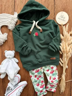 Komplet maliny bluza z kapturem + getry